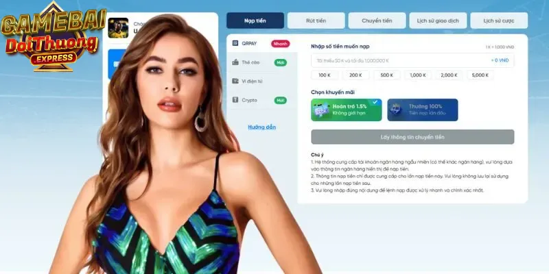 Lưu ý khi thực hiện nạp tiền BK8