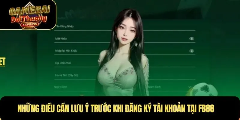 Những điều cần lưu ý trước khi đăng ký tài khoản tại FB88